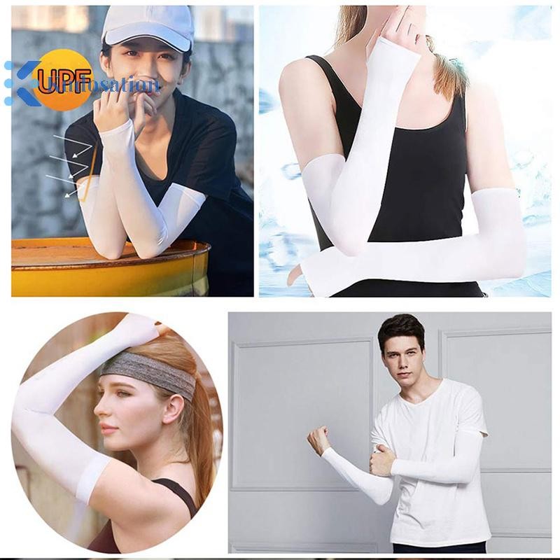 Kudosation Mùa Hè Băng Lụa Dài Tay Chống Nắng Bao Tay Nam Nữ Vòng Tay Mới Thoáng Mát Tay Chống Tia UV Đi Xe Đạp Tay Áo Ngón
