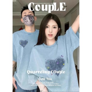 HIIXIIVI Mới Phong Cách Hàn Quốc Thời Trang Nữ Quần Áo Rời Cặp Đôi Áo Thun Cotton Tay Ngắn Oversize Tee Nhân Quả Người Phụ Nữ Cổ Tròn Áo