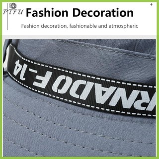 Ptfu Chống Gió Nam Ngoài Trời Mũ Rộng Vành Phẳng Đầu Nam Cắm Trại Mũ In Chữ Chống Tia UV Dây Đeo Rỗng Ra Nam Người Cá Mũ Mũ Mũ Mũ Mới