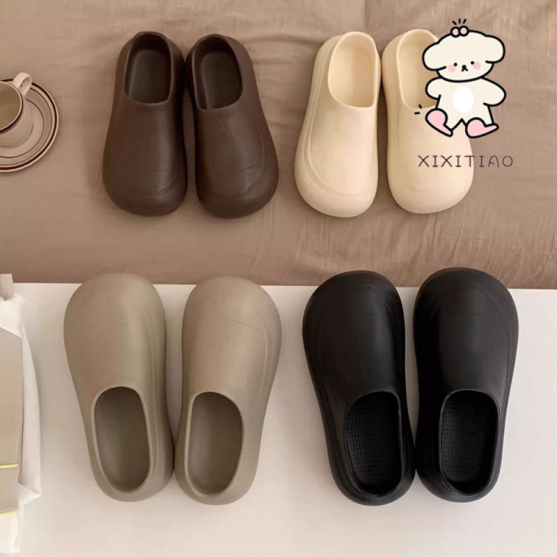 Xixitiao Cotton Dép Nữ Tăng Chiều Cao Giày Ngoài Mặc Đế Mềm Mới Thường Ngày