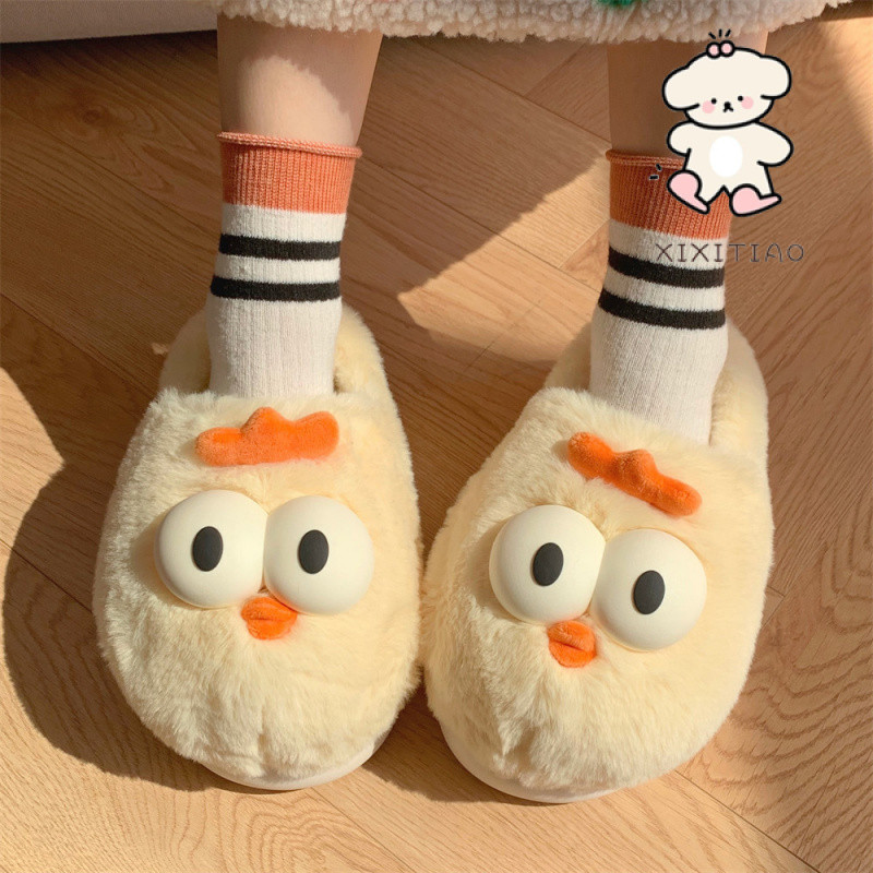 Xixitiao Dép Cotton Thu Đông Phòng Ngủ Thời Trang Đế Mềm Ấm Baotou Dễ Thương Sang Trọng