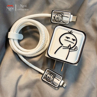 Vỏ Bảo Vệ Cáp Sạc - Củ Sạc Chống Đứt, Va Đập Thích Hợp Cho Sạc Nhanh 18w 20w NGÓI HOME - BVCS01
