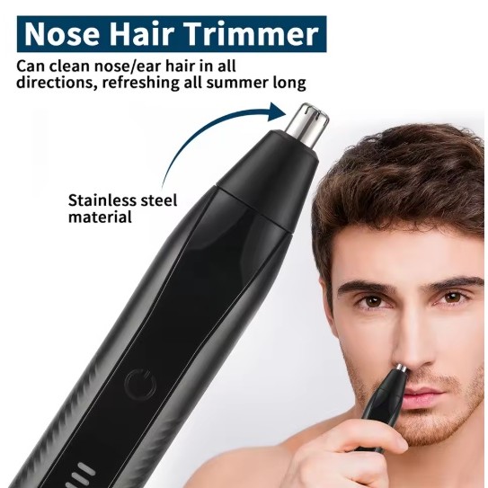 Tông Đơ Cắt Tóc Mũi Có Thể Giặt 2in1 Dành Cho Nam Nữ Chải Lông Râu Điện Tai Tông Đơ Cắt Lông Mày Cho Mặt Cơ Thể Sạc Lại