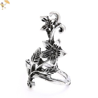 [Gou] 4 Cái / bộ Cổ Màu Bạc Vintage Bohemia Bộ Nhẫn Hoa Hồng VN