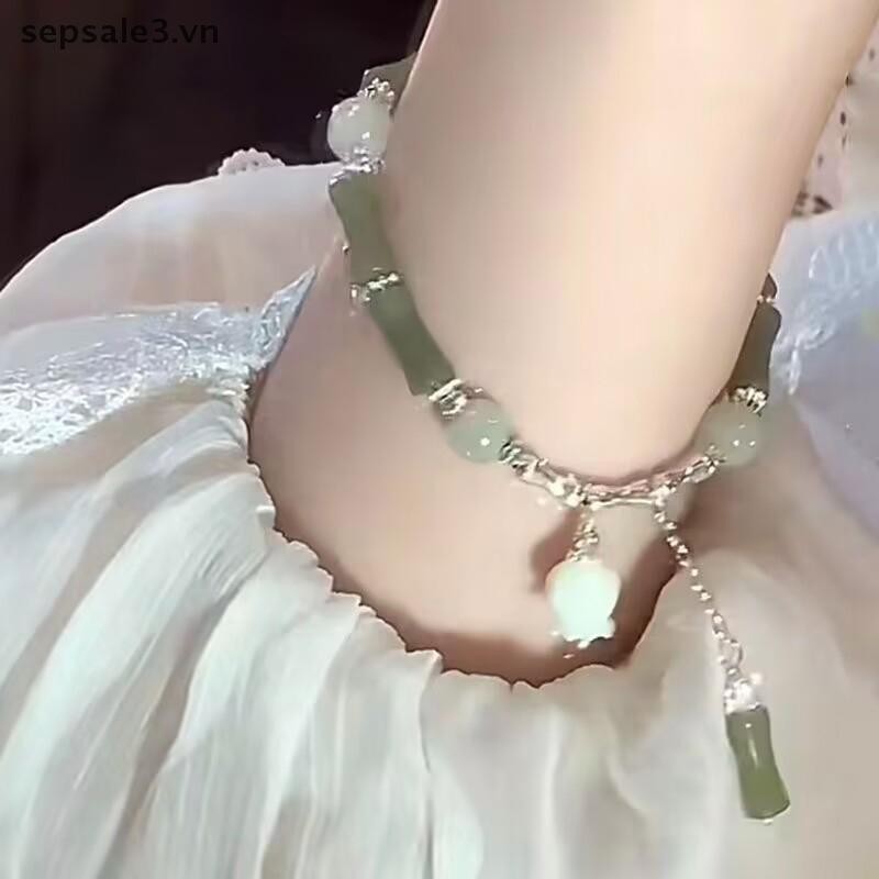# Sepsale # Phong Cách Trung Hoa Vintage Tre Xanh Khớp Đính Hạt Vòng Tay Cho Nữ Thời Trang Đơn Giản Charm Hoa Vòng Tay Món Quà Trang Sức.