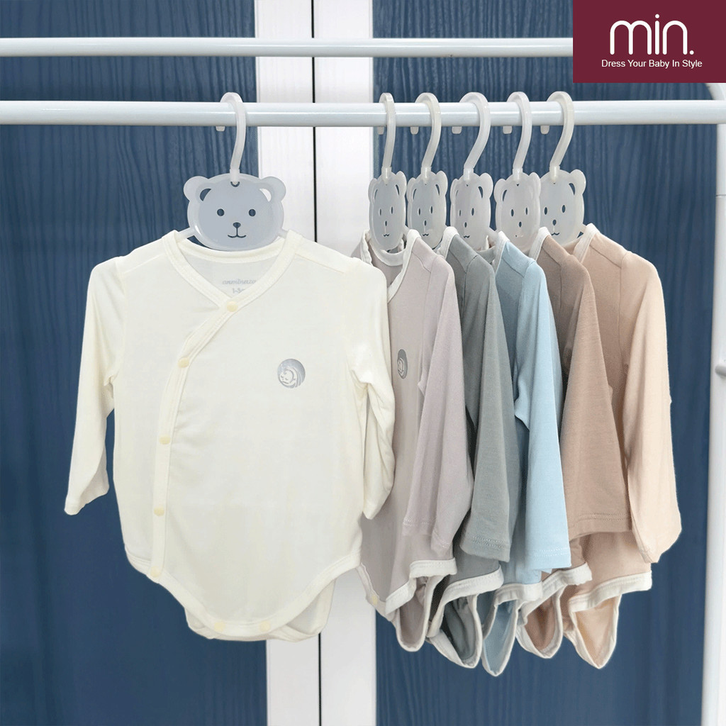 Body Chip Sơ Sinh Dài Tay Anminaza Vạt Chéo Vải Sợi Tre Petit Co Dãn Thoáng Mát Và Mềm Mịn - Hàng Chính Hãng AMI0357-2
