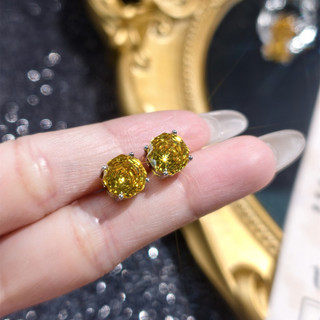 Châu Âu Mỹ ins Phong Cách Mới Kim Cương Vàng Zircon Hình Bát Giác Hoa Hồng Cắt Phù Hợp Với Nữ