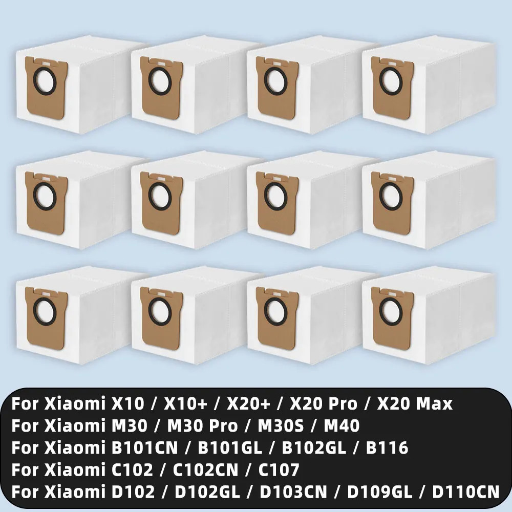 Túi đựng bụi Tương thích cho Robot hút bụi Xiaomi X10 / X10 + / X20 + / X20 Pro / X20 Max / M30 / M30 Pro / M30S / M40 / B116 / C102CN