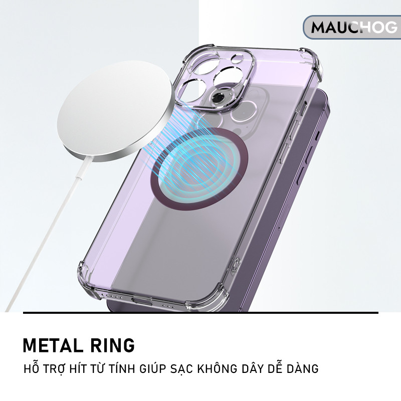 Vòng Kim Loại Hỗ Trợ Sạc Nam Châm Từ Tính Keo Dán 3M Cho Điện Thoại iPhone 17 Pro Max 16 15 14 13 12