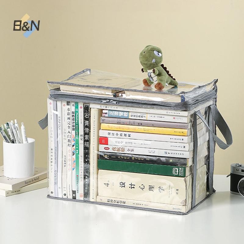 Túi đựng sách B & N Hộp đựng bộ sưu tập trong suốt Hộp đựng có thể xếp chồng lên nhau có tay cầm Hộp đựng chống bụi Túi có thể gập lại.