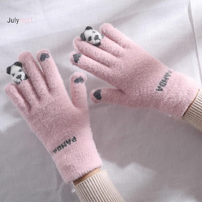 Găng tay màn hình cảm ứng mùa đông dành cho nữ JULYHOT Găng tay dệt kim toàn ngón tay (1 Cặp) Massivedeals