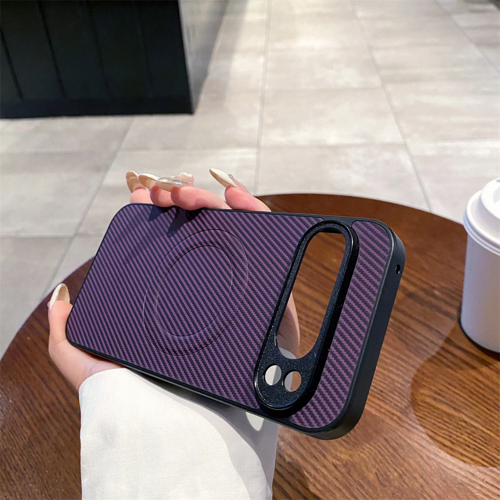 Dành Cho Google Pixel 9 Pro XL 9A Họa Tiết Sợi Carbon Từ Tính Ốp Lưng Điện Thoại Google Pixel 7 9 6 8 Pro XL 8A 7A 6A Pixel9 Pixel8 Pro Pixel9A Vỏ Da Bảo Vệ Chống Sốc