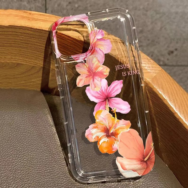 Dành Cho iPhone 16 15 Pro Max 11 13 14 12 Pro Cho iPhone 16e 7 8 Plus XS Max X XR SE2022 Thực Tế Hoa Lily Trong Suốt Mềm Chống Sốc
