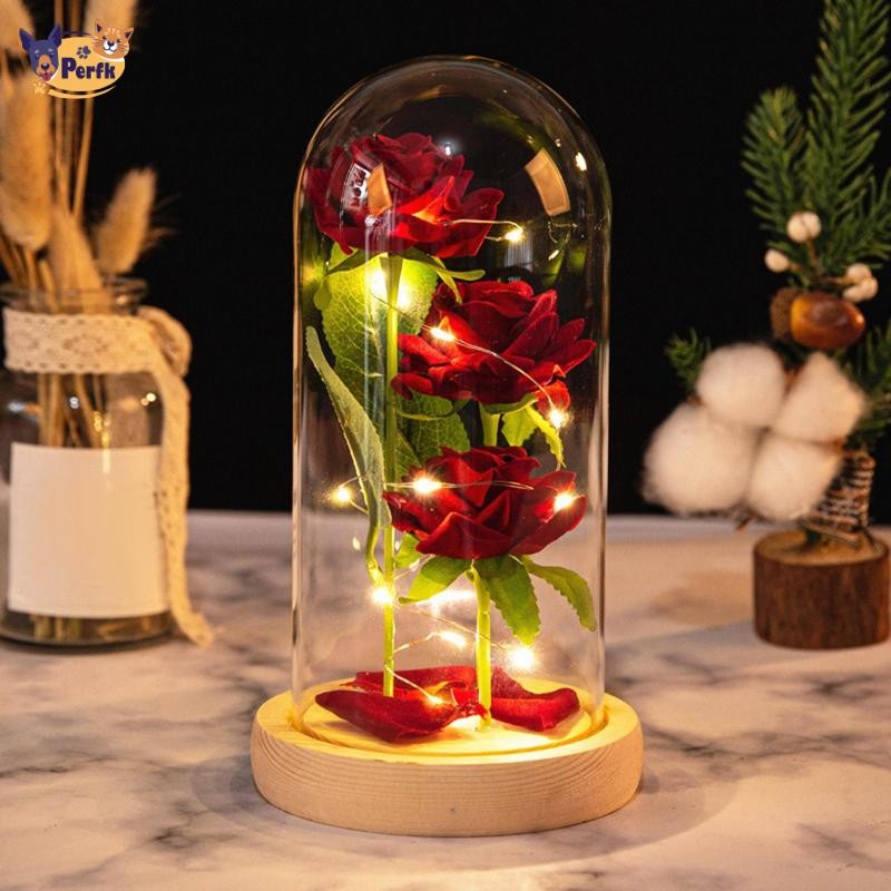 Hoa hồng Perfk trong vòm kính Quà tặng lãng mạn Sắp xếp cho đám cưới Ngày lễ tình nhân Trang trí kỷ niệm Giáng sinh