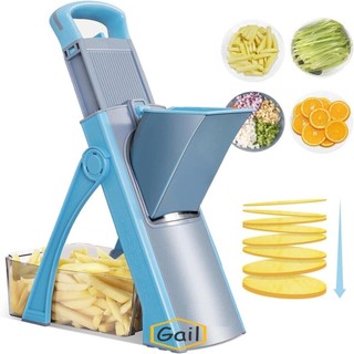 Máy thái rau củ GAIL, Máy cắt thực phẩm an toàn đa chức năng, Phụ kiện nhà bếp Máy băm có thể gập lại có thể điều chỉnh Rau củ quả Chiên trái cây