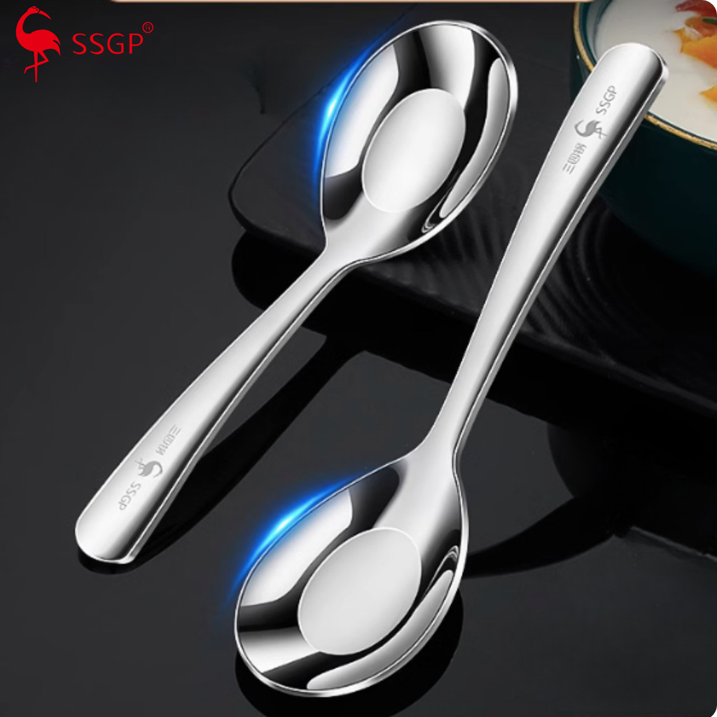 Muỗng ăn cơm inox 316 đáy tròn SSGP Muỗng inox nhỏ lớn Muỗng canh Muỗng inox cao cấp Thìa inox 304,