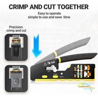 Dụng Cụ Cắt Và Bấm Mạng RJ45 8P8C Cho Cat6 Cat5 Cat5e Kìm Cắt Dây Ethernet Đa Năng