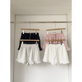 Mùa Hè 2025 Hàn Quốc Cao Cấp Thường Ngày Ruffle Edge Quần Short Nữ Chữ A Rời Quần