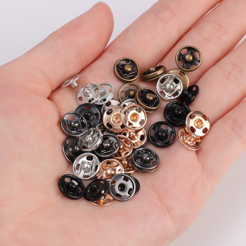 Thời trang, Retro - Nút nhỏ tròn - Khóa ẩn kim loại 10mm - Dành cho áo khoác, áo gió, bộ đồ, áo sơ mi - Túi đeo cổ tay Chốt - Phụ kiện may vá quần áo tự làm