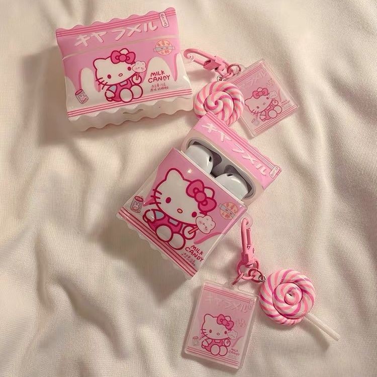 Ốp điện thoại hình Hello Kitty bằng silicon hoạt hình Tương thích cho AirPods 1 / 2 / 3 / Pro 2 Vỏ bảo vệ tai nghe không dây TPU