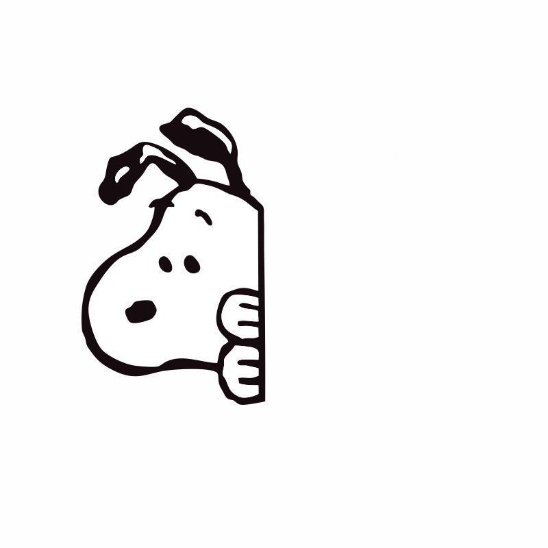 Snoopy Sticker Khối Trầy Xước Thân Cửa Sổ Bên Kính Chắn Gió Phía Sau Cảnh Báo Phản Quang Nhãn Dán Trang Trí Xe Điện Miếng Dán
