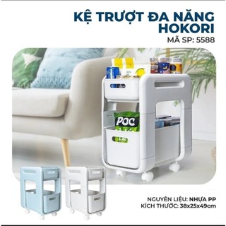 Kệ trượt đa năng Hokori Việt Nhật  có bánh xe dễ dàng di chuyển, Kệ đựng đồ phòng tắm nhà bếp 5588
