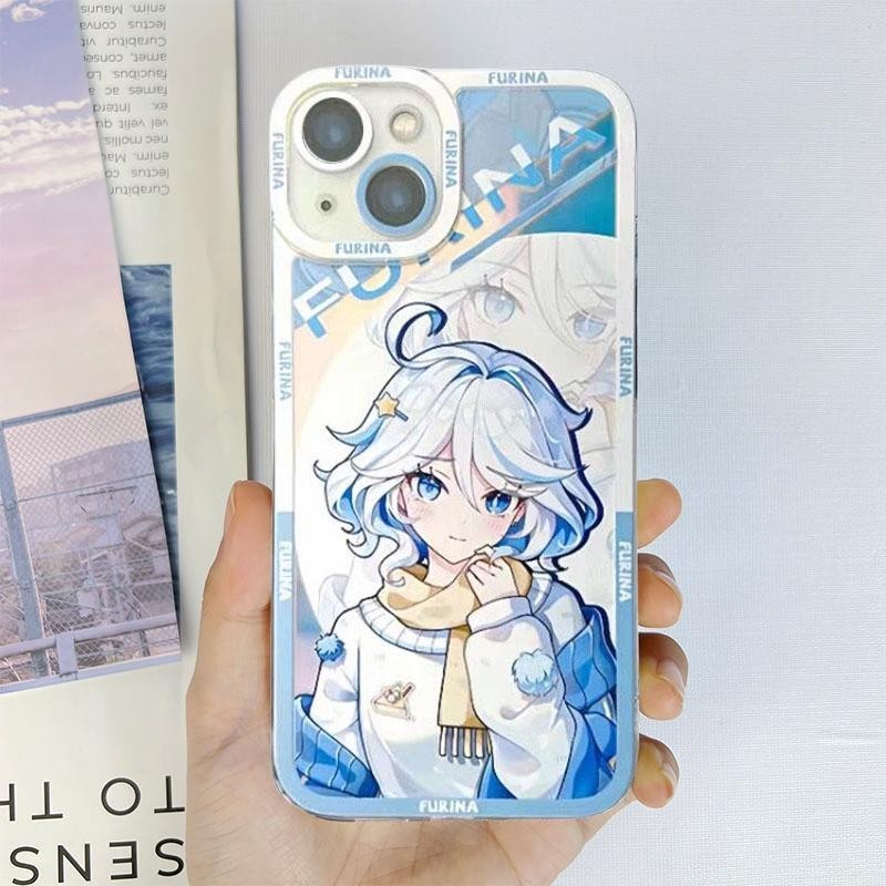 Vỏ Genshin Impact Furina Cho IPhone 15 14 13 Mini 11 12 14 Pro Max X XS Max XR 6 6S 7 8 Plus SE Vỏ Điện Thoại Hoạt Hình Anime Dễ Thương Trong Suốt