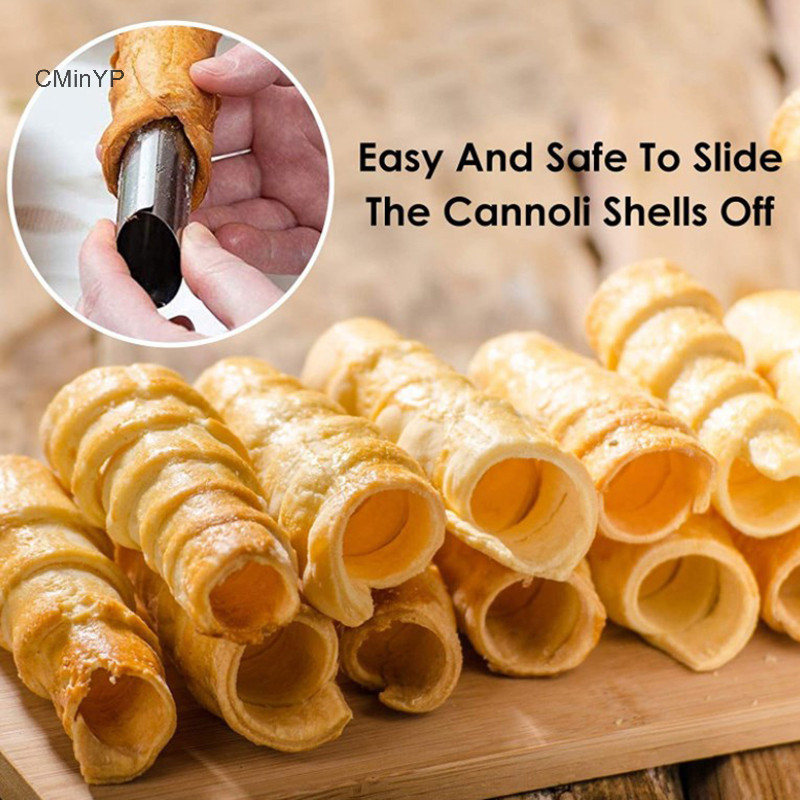 Cyp 5 Chiếc Thép Không Gỉ Cannoli Kem Ống Sừng Bánh Ngọt Khuôn Dụng Cụ Làm Bánh Vinh Quang
