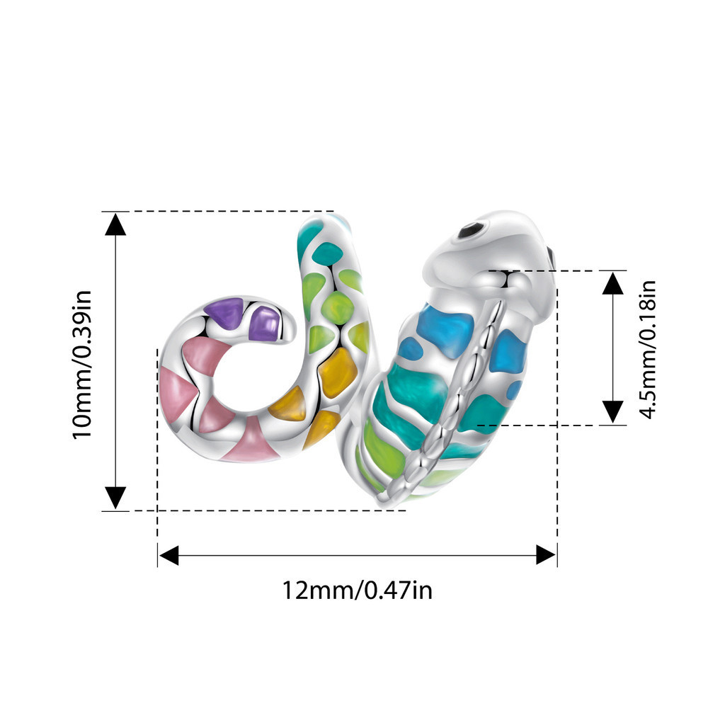 Bamoer 925 Sterling Sliver Charm Dễ Thương Cầu Vồng Trái Tim Conch Mặt Dây Chuyền Phụ Kiện Cho Vòng Tay BSC966