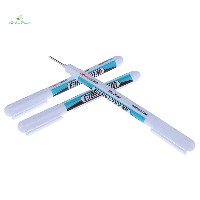 [Nhà Điện] Bút Đánh Dấu Thường Trực Màu Trắng 3 Bút Đánh Dấu Cho Gỗ Đá Nhựa Da Thủy Tinh Đá Kim Loại Đồ Dùng Nghệ Thuật mới