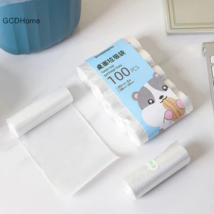 Gcdhome 5 Cuộn 100 Chiếc Túi Đựng Rác Hộ Gia Đình Dày Nhỏ Để Bàn Dùng Một Lần Thùng Rác Túi Đựng Rác Đồ Dùng Nhà Bếp HOT