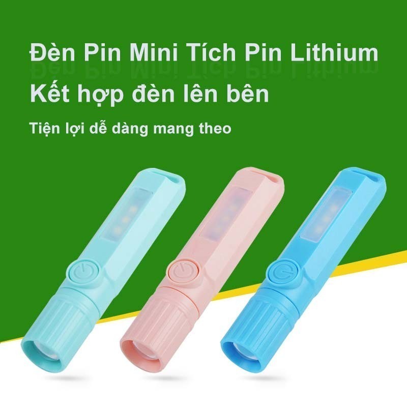 Đèn Pin Mini Siêu Sáng Bền Bỉ Có Cổng Sạc Type C Chiếu Gần Và Rọi Siêu Xa Dùng Đi Đêm Đi Phượt