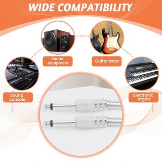 6.35mm Mono Khuếch Đại Cắm 1 / 4Inch Nam Mono Monaural Jack Âm Thanh Cáp Kết Nối Cắm Micro 10 Chiếc