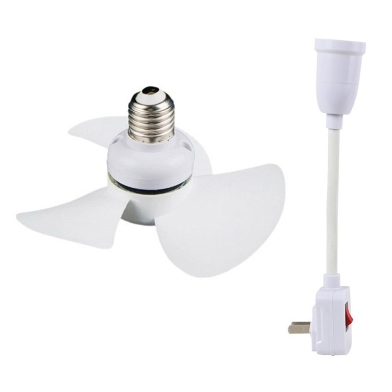 Quạt E27 Quạt trần hiện đại nhỏ 6 inch 10W 1000r / phút Tốc độ 3 lá quạt có phích cắm cho ký túc xá Văn phòng tại nhà