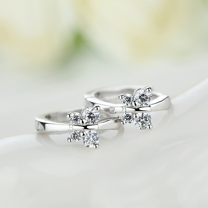 Bạc 925 Bướm Zirconia Bông Tai Vòng Nhỏ Cho Nữ Đẹp Aros Huggies Bông Tai Trang Sức