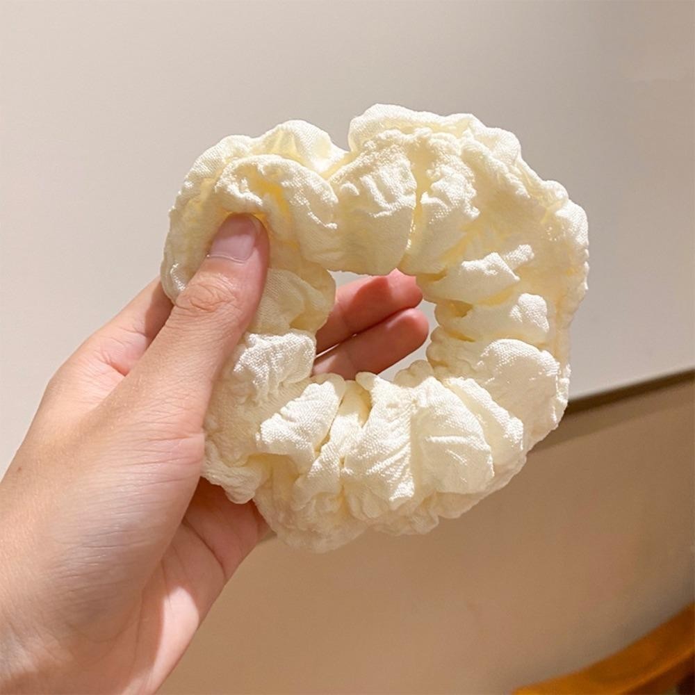 Vòng Tóc EBINLANDS, Hộp Đựng Đuôi Ngựa Màu Trơn Puff Hàn Quốc Lớn, Dây Buộc Tóc Co Giãn Cổ Điển Cho Đầu Thịt Viên