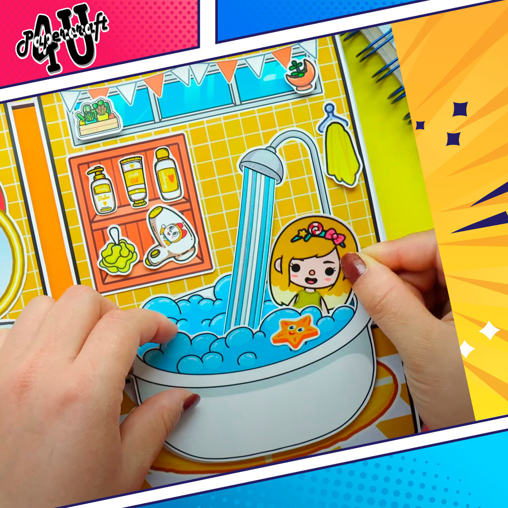 ĐỒ CHƠI NGÔI NHÀ BÚP BÊ GIẤY CẮT THỦ CÔNG DIY - TOCA LIFE WORLD -  MẪU TA067 Ngôi nhà búp bê đồ chơi giấy thủ công toca