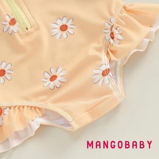 Mg-baby Bé Gái Đồ Bơi Tay Dài In Hoa Bikini Có Mũ Đồ Bơi Sơ Sinh Cho Tắm Mùa Hè