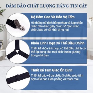 Dây kẹp cố định ga giường 3 mặt 6 cạnh,Chấu Inox Cố Định Ga Giường, Drap Giường, Chống Xê Dịch Chịu Lực Tốt