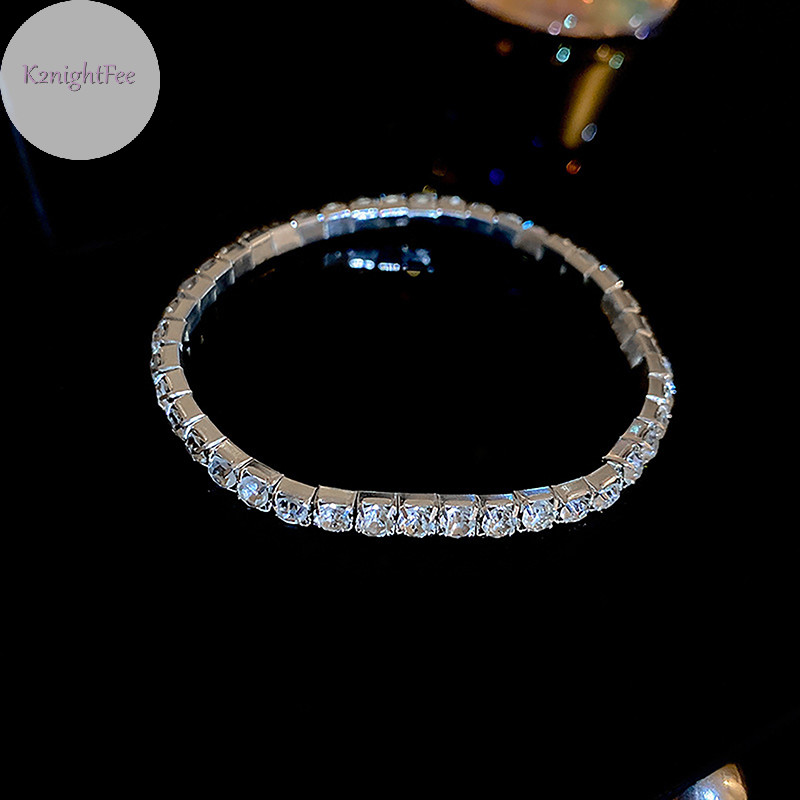 K2nightfee Thời Trang Quyến Rũ Zircon Vòng Tay Đàn Hồi Dây Xích Vòng Tay Pha Lê Có Thể Điều Chỉnh Dây Xích Vòng Tay Nữ Trang Sức VN