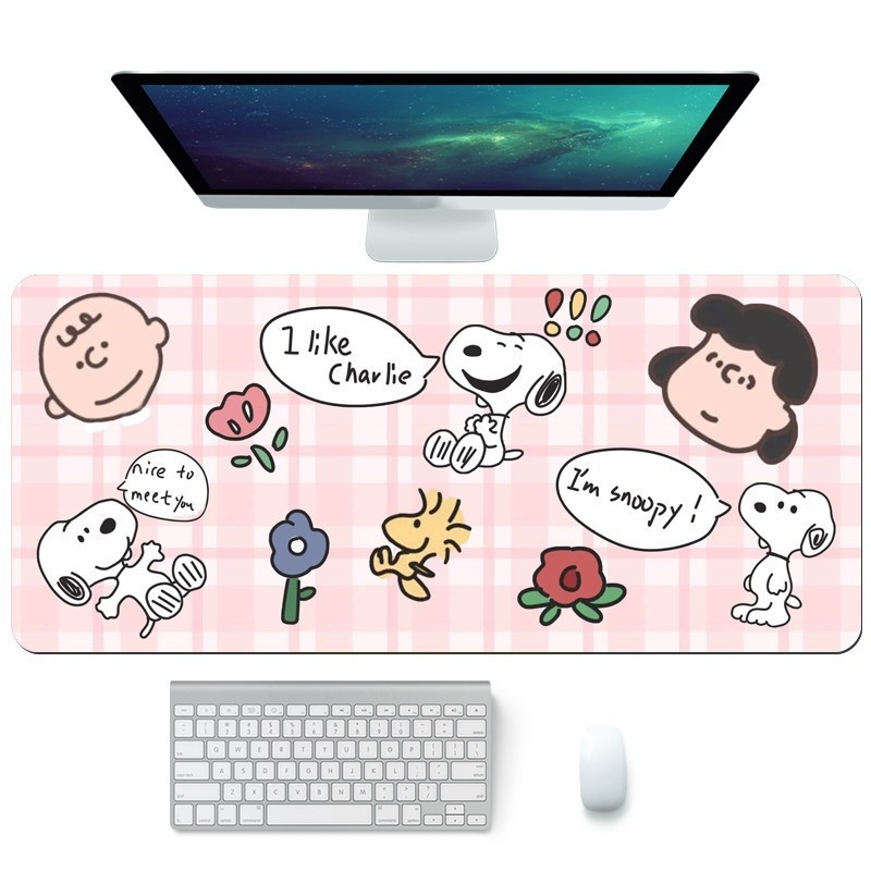 Miếng Lót Chuột Đệm Bàn Chơi Game Lớn Anime Lớn Hoạt Hình Để Bàn Thảm Chó Dễ Thương Snoopy Company Mousepad 800X300MM