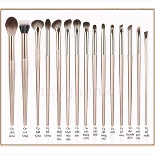 Set 15 Cọ Kèm Bao Da Trang Điểm