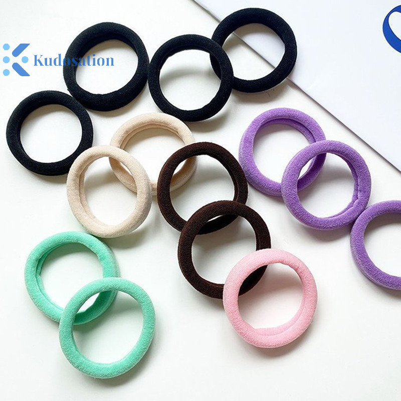 Kudosation 20 Cái / hộp Đóng Hộp Khăn Vòng Đàn Hồi Cao Liền Mạch Đơn Giản Màu Sắc Chắc Chắn Vòng Tóc Đuôi Ngựa Giá Đỡ Dây Tóc Phụ Kiện Tóc