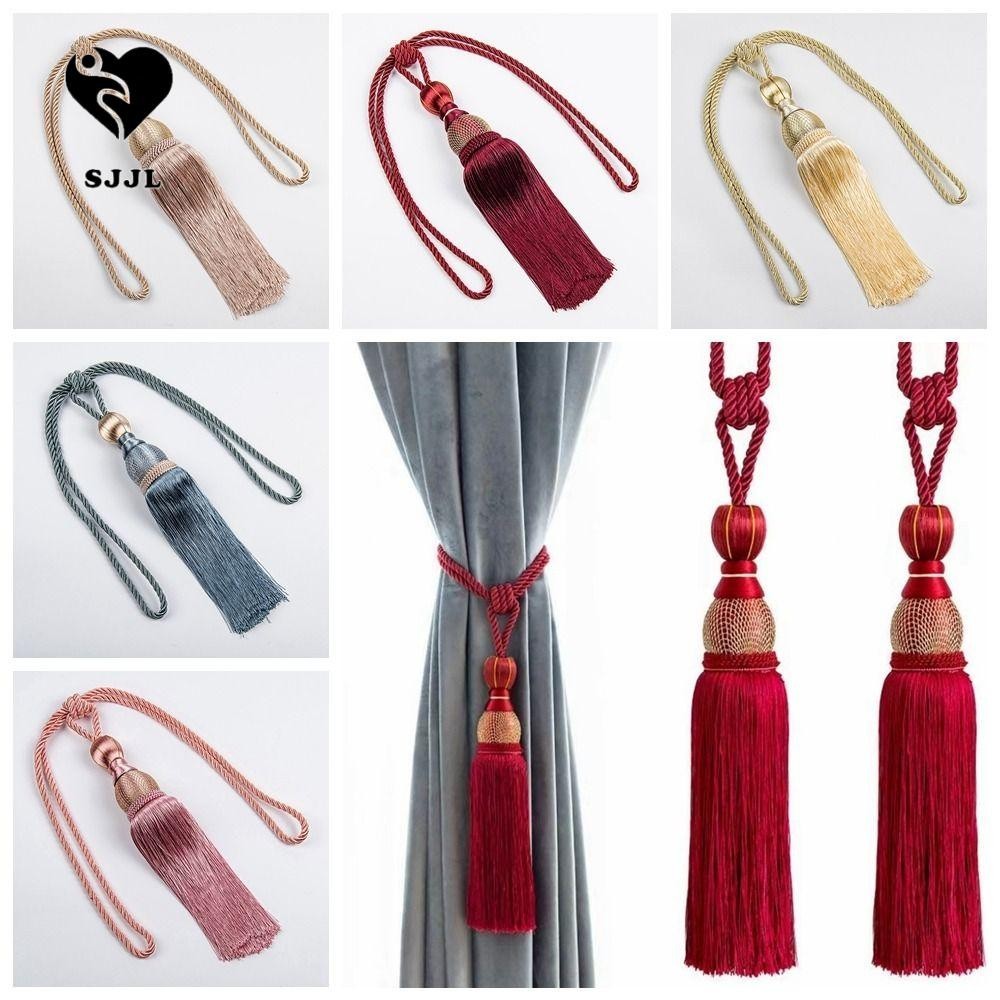 Dây buộc rèm tua rua Polyester không đục lỗ, bóng treo nhiều màu, phụ ...