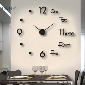 Jinhf 1Pc 3D Đồng Hồ Treo Tường Gương Dán Tường Sáng Tạo DIY Đồng Hồ Treo Tường Thiết Kế Hiện Đại Tắt Tiếng Đồng Hồ Trang Trí Nhà HOT