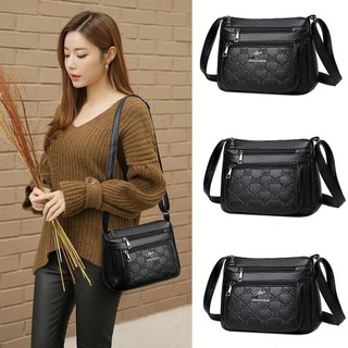 Túi đựng rau củ COZYNEST, Da PU Túi đựng mẹ trung niên dung tích lớn, Túi đeo vai màu đen nhiều lớp thời trang dành cho nữ