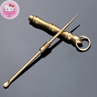 Moonlights Phong Cách Mới Đồng Nguyên Tre Móc Khóa Mặt Dây Chuyền Vintage Đồng Kim Loại Mutilfunction Tai Chọn Thìa Móc Chìa Khóa Mặt Dây Chuyền EN
