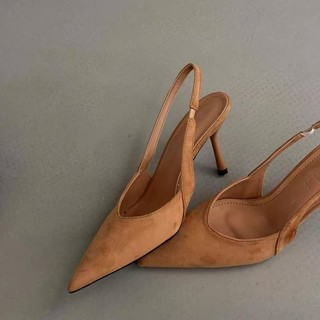 Giày cao gót mũi nhọn 35-41 cho phụ nữ, một dây đeo, kích thước lớn