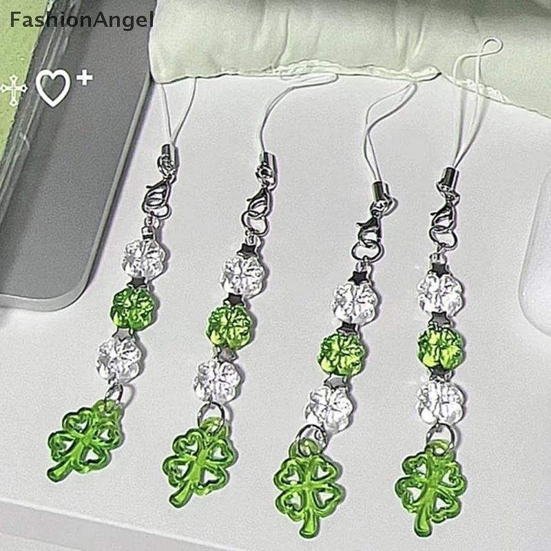 FashionAngel Y2K Hợp Thời Trang Gấu Cỏ May Mắn Điện Thoại Quyến Rũ Cỏ Bốn Lá Ngọt Ngào Đính Hạt Móc Khóa Túi Mặt Dây Chuyền Trang Trí Cho Nữ Bé Gái Quà Tặng VN