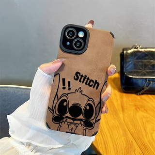 Ốp lưng cho iPhone 16 15 14 13 12 11 X XR XS Max thời trang retro da hài hước dòng phim kinh dị bìa Stitch
